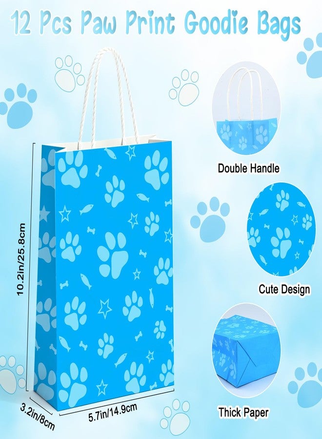 Coosilion 122 Pcs Paw Print Party Favors, Blue Puppy Theme Birthday Decorations for Girl with Orange Blue Dog Paw Goodie Bags Stuffers Stickers Mochi Squishy Toys Pen Mini Notebook, Valentine Day Gifts for Kids - Image 3